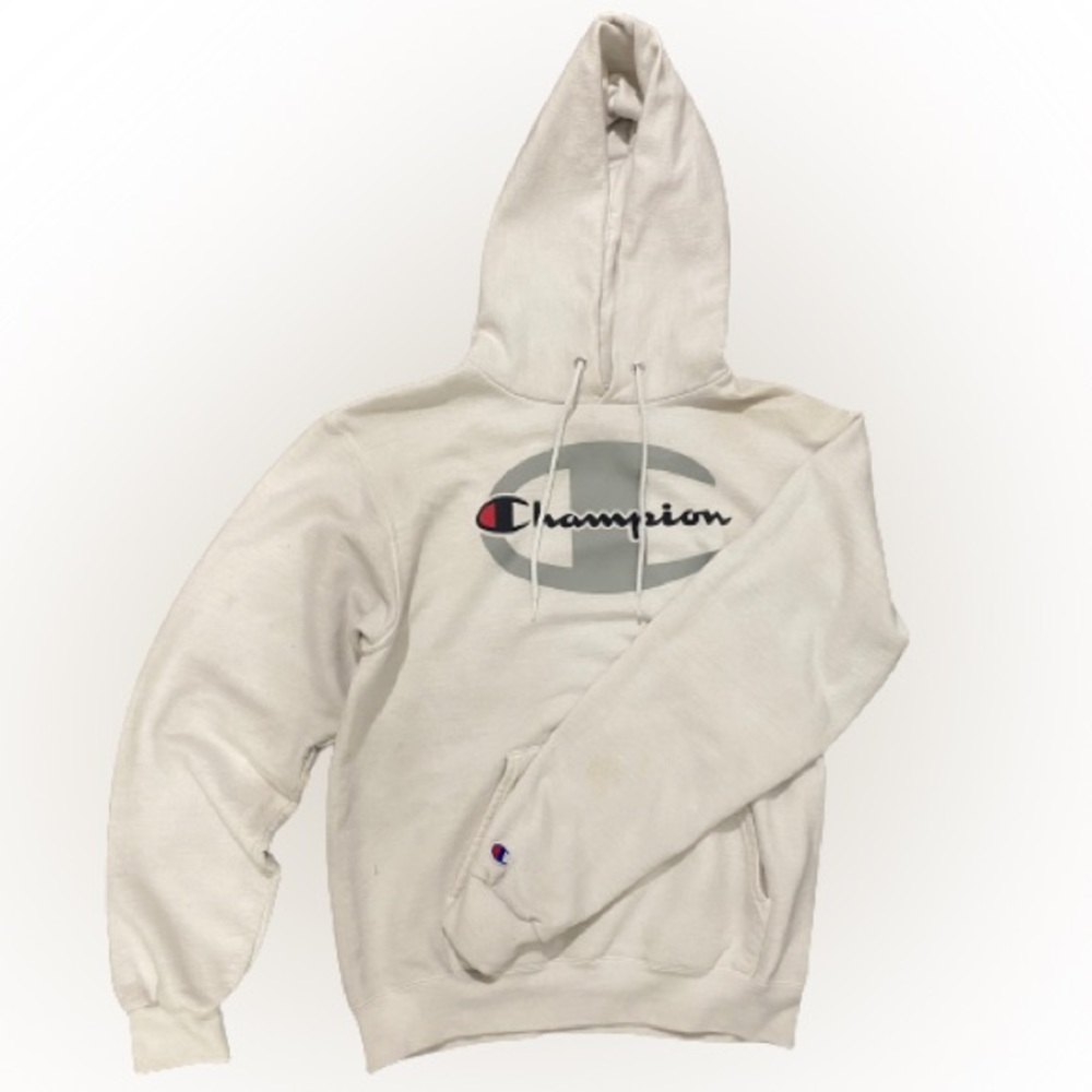 Champion Men’s S White Champion Logo Hoodie